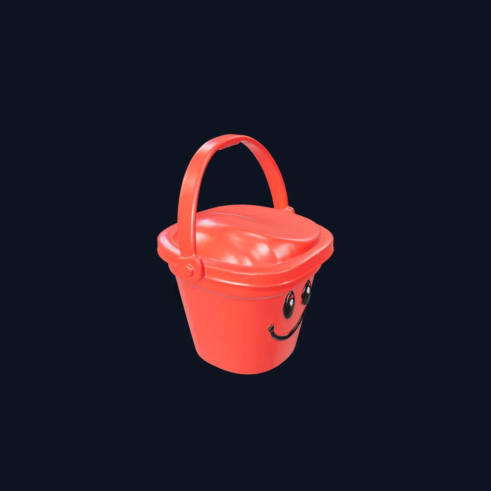 Cheerful Red Bucket model pack